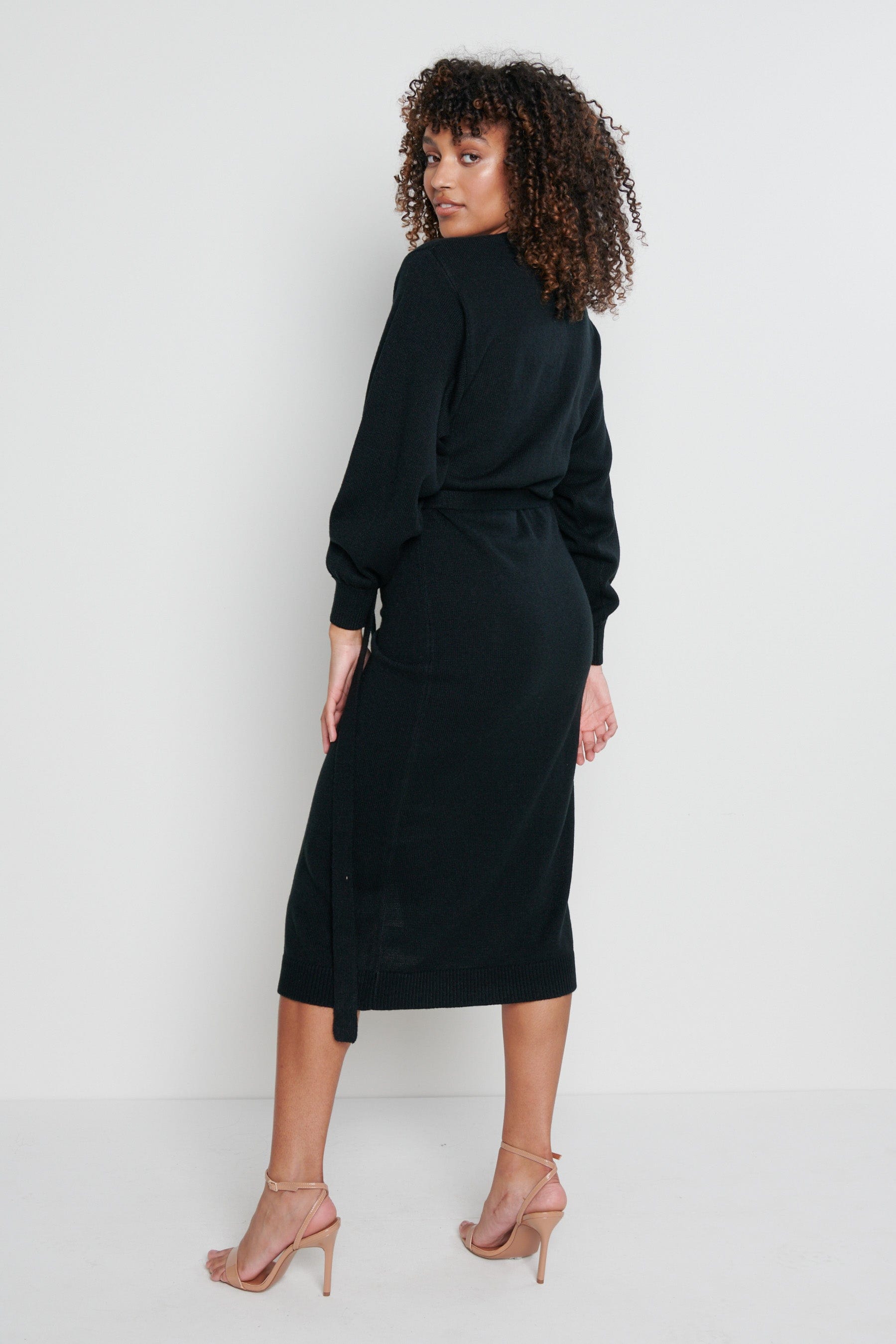 Beau Wrap Midi Dress - Black– Pretty Lavish